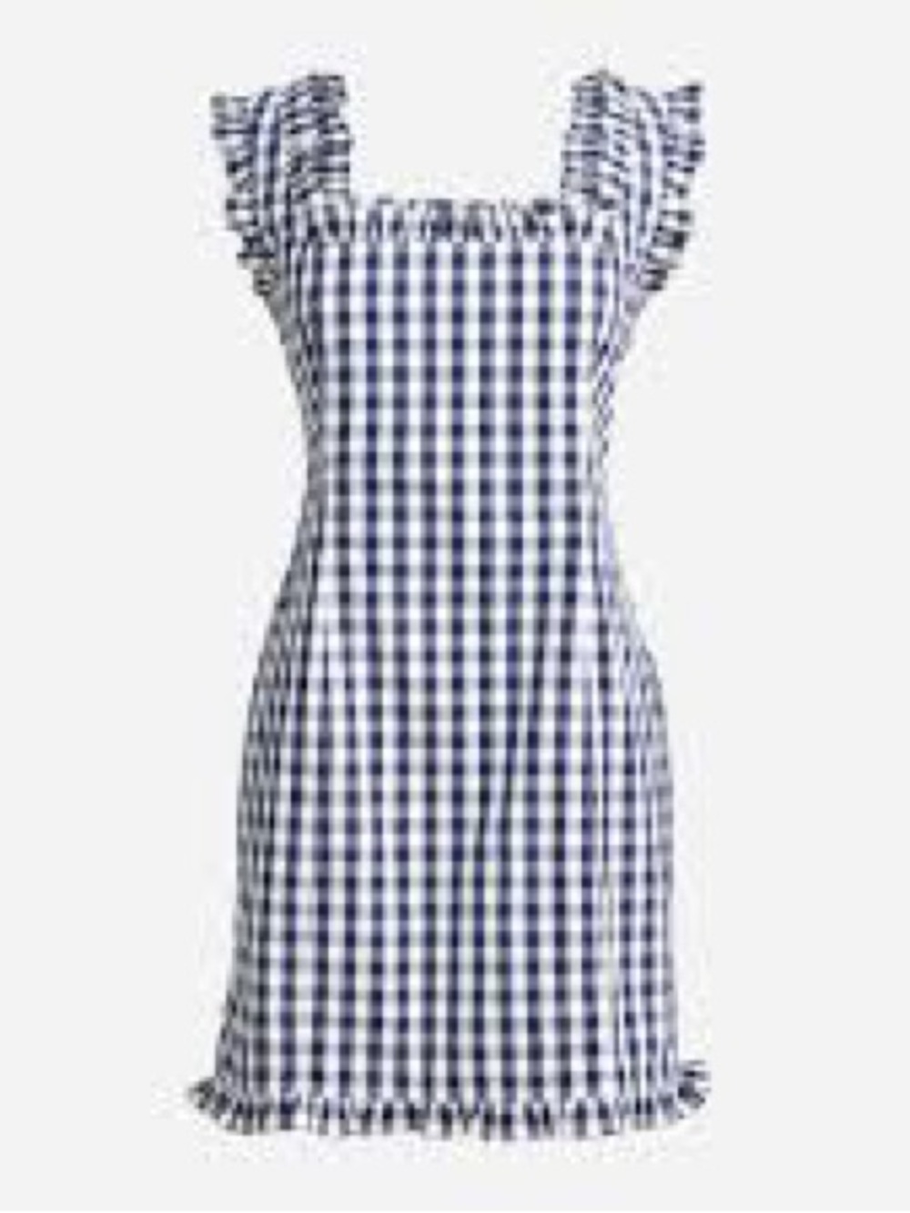 J. Crew Navy and White Gingham Mini Dress